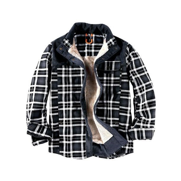 Men's Plaid Flannel Long Sleeve Classic Slim Quilted Lined Shirts Jacket Casual Regular Fit Button Down Shirt Men's Plaid Flannel Long Sleeve Classic Slim Quilted Lined Shirts Jacket Casual Regular Fit Button Down Shirt